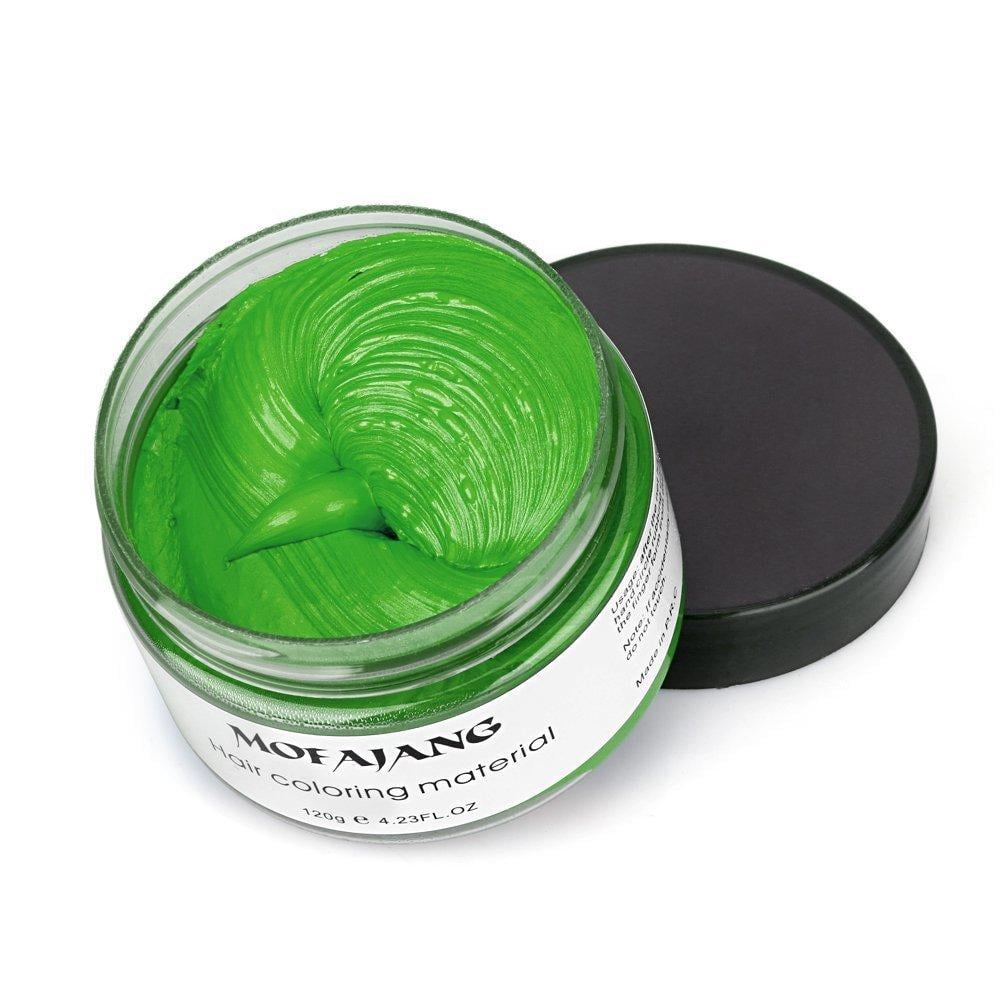 Green Instant Hair Color Wax, Qiyuxow Temporary Hair Dye Creme Coloring