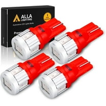 Alla Lighting 4x 194 LED Bulb Super Bright 175 168 2825 W5W T10 Wedge Lights Replacement for Side Marker Lights,Interior Lights,Map Lights,Dome Lights,Trunk Lights,Parking Courtesy Lights,Pure Red