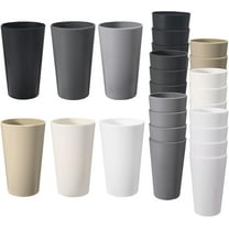24 Pcs Unbreakable Plastic Cups Set, 20 oz Reusable Plastic Cups, Stackable Water Tumblers, Drinking Cup for Kitchen, Outdoor, BPA-free, Dishwasher Refrigerator and Microwave Safe (20 oz, 6 Colors)