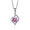 pink, variant on 1ct D Color VVS1 Moissanite Pendant Necklace for Women, Four-pronged Pink/Blue/Yellow Diamond Necklaces, Jewelry Gifts for Wife Mom with Certificate