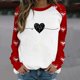 thumbnail image 2 of Gibobby Sudadera con forro polar Mujer Suéter de hombro del día de San Valentín Suéter de cuello redondo estampado femenino (Rojo, S), 2 of 3