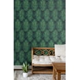 thumbnail image 5 of NextWall Midnight Blue & Sea Green Tropic Palm Peel and Stick Wallpaper, 5 of 8