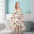 thumbnail image 6 of Beige Cow Flower Pattern Hooded Bath Towel，60"x35" for Ages 3 To 12 Kids, Quick Dry Lightweight Soft Microfiber Hood Beach Towel Cover Up for Kids, 6 of 7