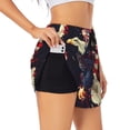 thumbnail image 2 of Bixox Women's Watercolor Bald Eagle pattern 2 in 1 Running Shorts - Lightweight Athletic Workout Gym Yoga Shorts Liner with Pockets - X-Large, 2 of 5