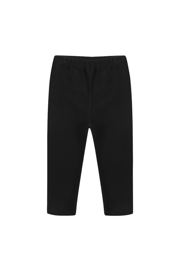 18Months-8Years Girls Toddler Capri Leggings Crop Pants Kids Children Casual Solid Lounge Pant Black 90