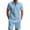 Light Blue, variant on Men's Casual 2-Piece Set, Solid Color Polo Short Sleeve Shirt and Shorts, Relaxed Summer Outfit For Vacation Beach and Leisure,Army Green,L
