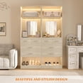 thumbnail image 6 of iSunirm 4.2FT Closet System with 8 Drawers, 50'' Walk-in Closet Organizer Wardrobe System with Mirror and Shelves for Closet, Bedroom, Living Room,Beige, 6 of 6