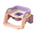 thumbnail image 2 of Asiento de inodoro multifunción para entrenamiento de orinal con taburete y asas de escalera, asiento de inodoro plegable para niños, color rosa, 2 of 12