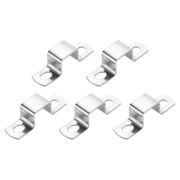 5Pcs U Shaped Connector Bracket, 20x20mm 304 Stainless Steel Pipe Strap Clamps for Door Shed Closed Bar Holder Strut Channel