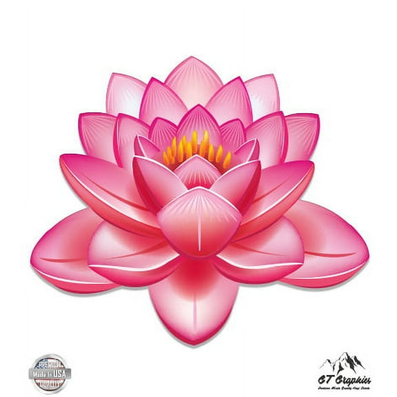 Pink Lotus Beautiful - 3" Vinyl Sticker - For Car Laptop I-Pad Phone Helmet Hard Hat - Waterproof Decal