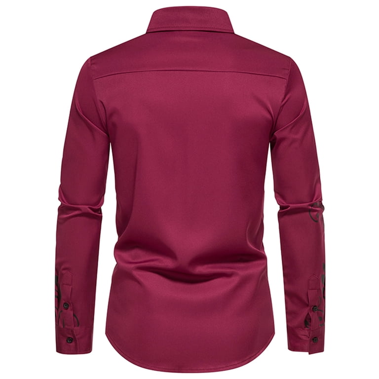 DDAPJ pyju Party Dress Shirts for Men Birthday Giftss,Men's Luxury Gold  Embroidery Design Slim Fit Long Sleeve Button Down Formal Shirt -  Walmart.com