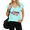 Blue, variant on UNISHE Women's Feeling Lucky Graphic V-Neck Short Sleeve T-Shirt White Dice Cards Retro Casino Top