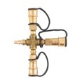 thumbnail image 1 of Marshall Excelsior Propane Adapter Fitting ME24TP Cross Adapter; Brass; Single; With Three 1/4 Inch Plug; With Retail Packaging, 1 of 4