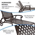 thumbnail image 3 of HOMEFUN 75.4 in. L Antique Bronze Aluminum Outdoor Chaise Lounge Reclining Chair with Adjustable Wheels, 3 of 6