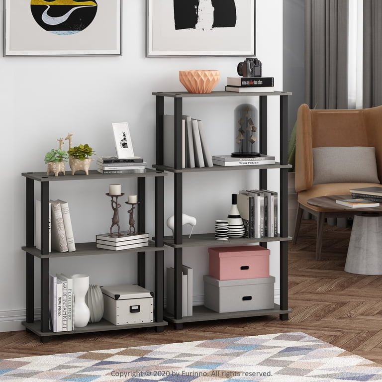 Furinno Turn-N-Tube 3-Tier Compact Shelf, Gray photo 3