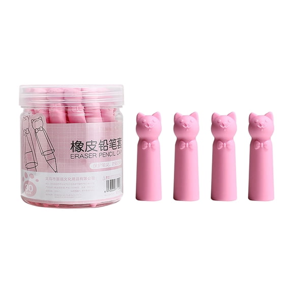 hulanddfd Pencil Caps Set, Pencil Tip Protectors and Erasers, Soft Silicone Protective Sleeve for , Cute Cats Designs, Multi-Functional, Safe Rubber Material, Suitable for Various Pencil Shapes