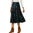 thumbnail image 4 of Bibifish Womens A-Line Long Skirts Print Pattern Side Pockets Elastic Waist Loose-Fit Cut Casual Skirts, 4 of 8