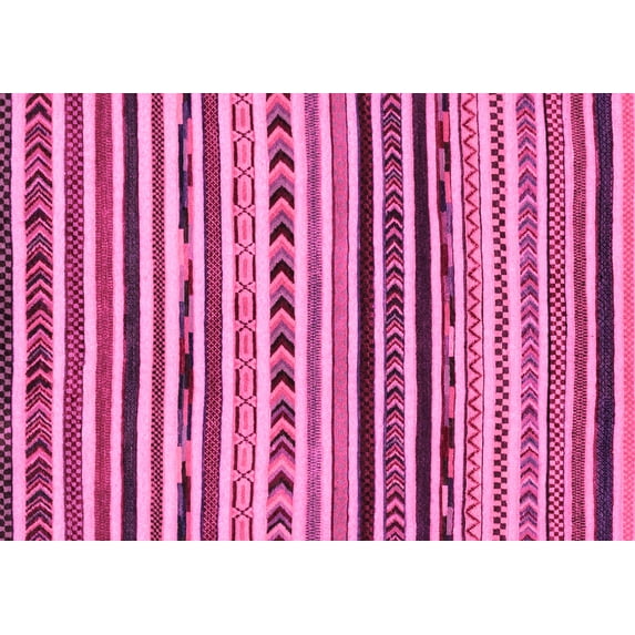 Ahgly Company Indoor Rectangle Oriental Pink Modern Area Rugs, 4' x 6'