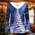 thumbnail image 4 of FDGIU Women's Christmas Sweater, Faux Fur & V-Neck Pullover, Festive Holiday Print Long Sleeve Tops 2025, 4 of 5
