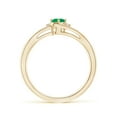 thumbnail image 2 of Angara Natural 0.2 Ct. Emerald with Diamond Side Stones Ring in 14K Yellow Gold for Women (Ring Size: 11.5), 2 of 10