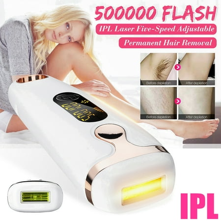 IPL Laser Hair Remover Mini Permanent Hair Removal Device 500,000 Flashes - FACE & BODY - Women & men，Photonic Freezing Painless Body Hair Removal (Best Home Hair Removal Device)