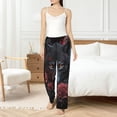 thumbnail image 2 of Fotbe Rose Full Moon Black Wolf Women's Pajama Pants,Sleepwear Pants,Pj Bottoms Drawstring And Pockets-Medium, 2 of 7