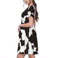 thumbnail image 2 of Easygdp Cow Skin 2 para Vestido Transpirable de Mujer, Vestido Suelto de Manga Corta con Pliegues y Bolsillos para el Verano, 2 of 6