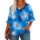thumbnail image 3 of TaTaai Women's Lightweight V-Neck Top Printed Ruched Front Flared Half Sleeve Breathable Summer Blouse Daily Office Beach Wear Gift, 3 of 6