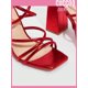 thumbnail image 4 of Everyday Collection Women Criss Cross Buckle Decor Chunky Heeled Sandals, Elegant Black Ankle Strap Sandals For Summer, 4 of 4