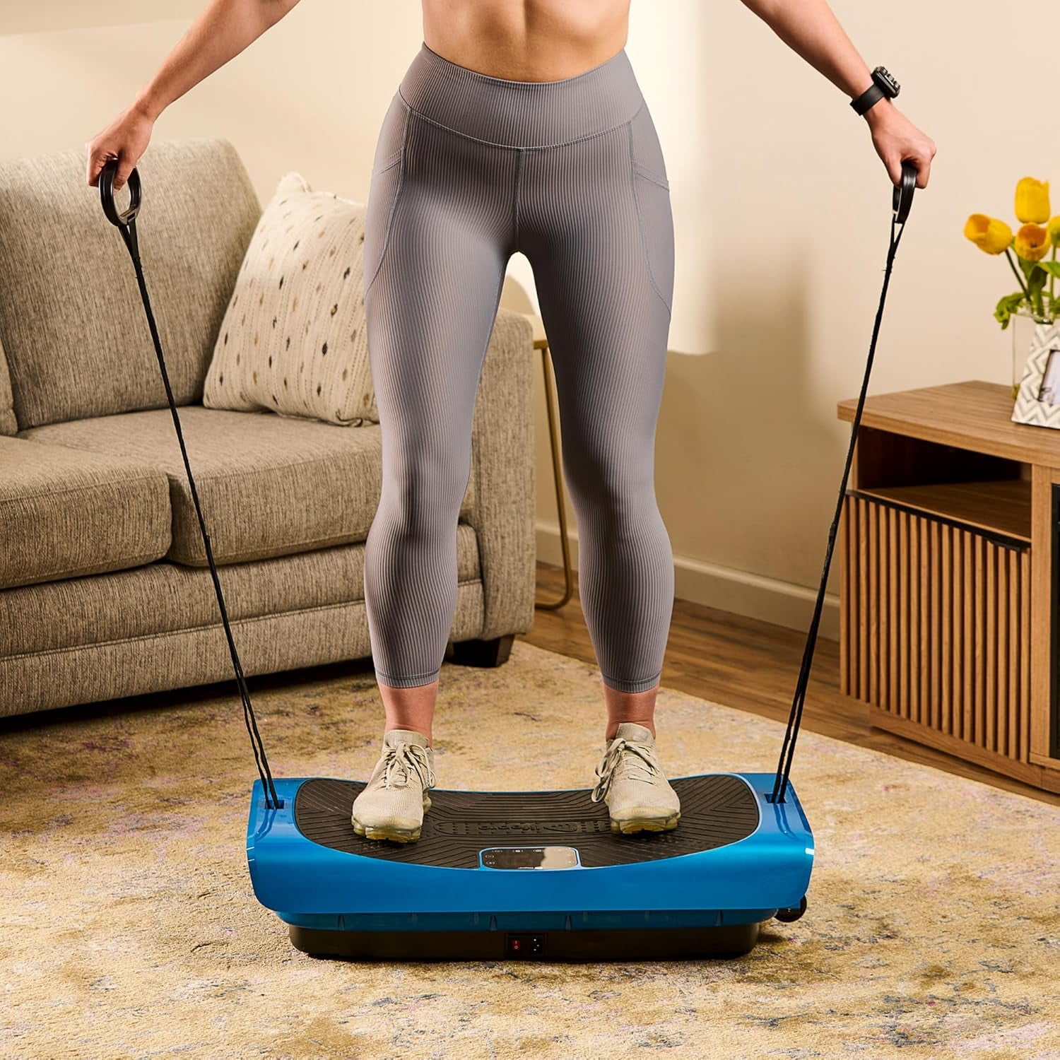 Lifepro Rumblex Pro 4D Vibration Plate Exercise Machine – Full Body Vibrating Plate for Weight Loss, Circulation, Recovery & Home Fitness Training - Blue