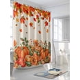 thumbnail image 3 of Fsddascl Autumn Pumpkin Shower Curtain Set - 72" x 78" Washable Bathtub Curtain with 12 Hooks, Thanksgiving Fall Maple Leaf Sunflower Waterproof Fabric Stall Shower Curtains for Bathroom/Bathtub, 3 of 6
