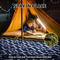 thumbnail image 4 of SIXHOME Outdoor Rug with LED Strip Lights 9'x12' Waterproof Patio Rug Reversible Indoor Outdoor Rug Lightweight Plastic Straw Rug for RV Camping Deck Balcony Boho Porch Decor Blue, 4 of 8