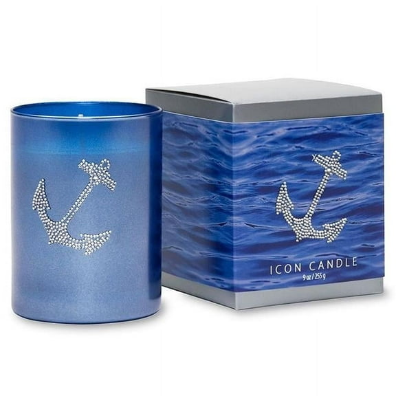 Primal Elements  Anchor 9.5 oz. Icon Candle in Blue Glass