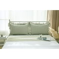 thumbnail image 3 of 2 Pack Sage Green White Plaid Ruffles Pillow Shams Checkered Pillowcases Gingham Standard Size Pillow Cases Washed Cotton Farmhouse Cottage Pillow Covers for Bed/Sofa(Sage Green/White Plaid), 3 of 9