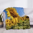 thumbnail image 3 of Rateoe Sky Golden Sunflower Field A Pattern Flannel Throw Blanket, Ultra-soft Blanket for Bed, Couch, Car, Hypoallergenic Anti-pilling blanket-50"x40"(Horizontal), 3 of 6