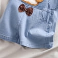 thumbnail image 4 of Kids Girls Denim Overalls Shorts, Adjustable Straps & Side Pockets, Kids Girl Light Blue Overall Shorts 0-4 Years,Size 0-1T, 4 of 5