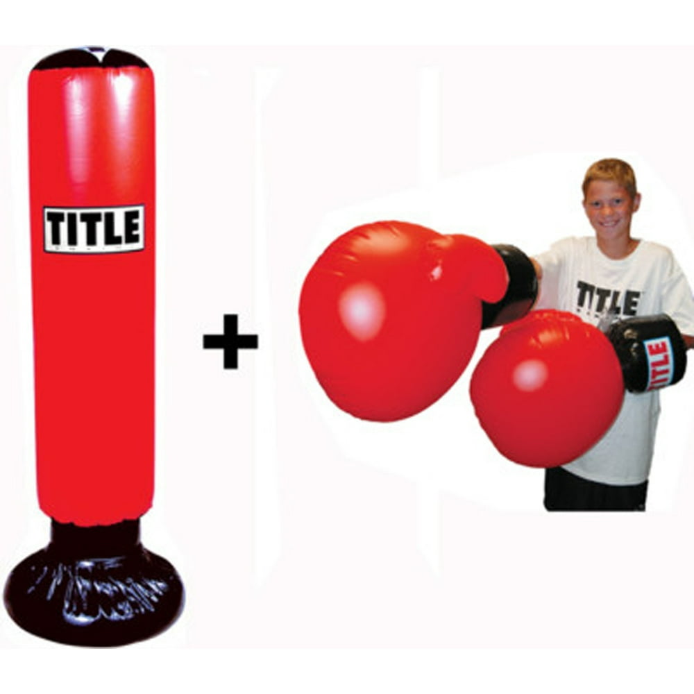 Title Boxing Inflatable Punching Bag & Gloves Set
