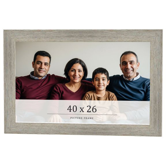 40x26 Frame Grey Real Wood Picture Frame Width 1.5 Inches | Interior Frame Depth 0.5 Inches | Barn