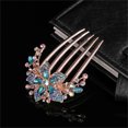 thumbnail image 2 of GaaiKei Female Adult Hair Barrettes Rhinestone Flower Hair Comb Clips,Blue, 2 of 5