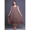 thumbnail image 5 of Bimba Pink8 Leaves Rose Printed Cotton Nightgowns For Women Sleeveless Gown Sleepwear Maxi Dress Large, 5 of 6