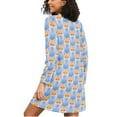 thumbnail image 2 of joogoo Cute Fox Women's Long Sleeve Nightgown Sleepwear L, 2 of 8
