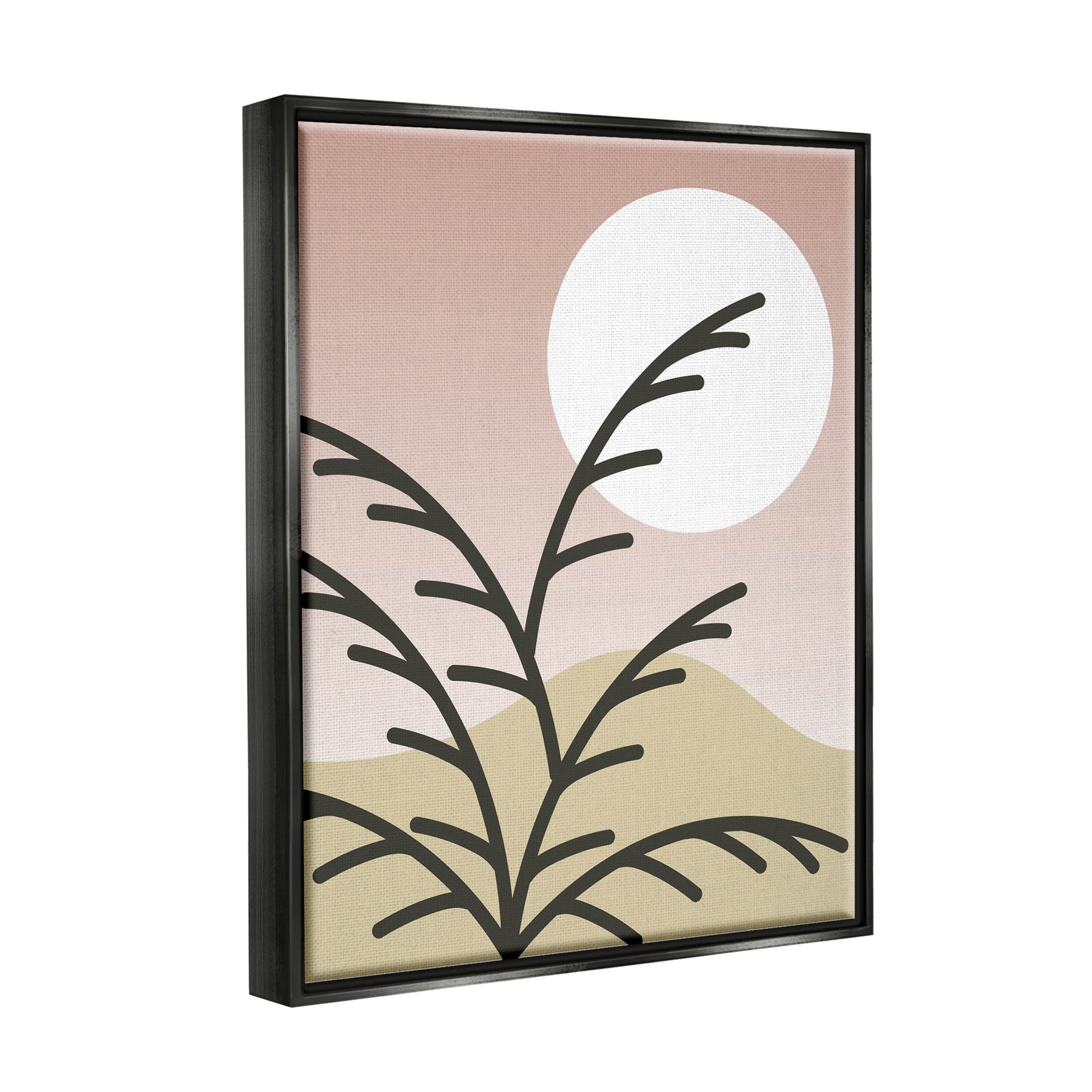 Contemporary Mountain Branches Botanical & Floral Graphic Art Jet Black Framed Art Print Wall Art