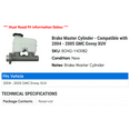 thumbnail image 2 of Brake Master Cylinder - Compatible with 2004 - 2005 GMC Envoy XUV, 2 of 2