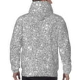 thumbnail image 7 of Pofeuu GlitterSilver Print Mens Casual Hooded Collar Drawstring Hoodies Pullover Sweatshirts Casual Long Sleeve Shirts-Small, 7 of 7