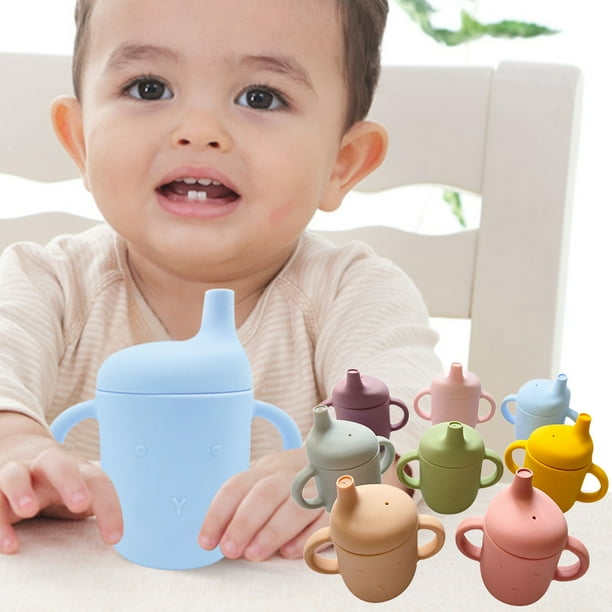 Travelwnat Silicon Sippy Trainer Straw Cups for Baby, Toddler, and