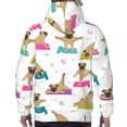 thumbnail image 7 of Picia Yoga Dogs Poses Pattern Casual Men's Hoodie - Lightweight Hooded Sweatshirt with Kangaroo Pocket, Comfortable Pullover for Everyday, Travel-Large, 7 of 7