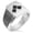 Silver, variant on Stainless Steel Saito II Samurai Crest Needle Stripe Pattern Biker Style Polished Ring