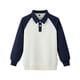 thumbnail image 2 of Sudaderas sin capucha Ropa para niños Camisa con bloques de color para niños y niñas Sudadera con solapa con inserción en los hombros Top infantil de primavera en contraste Camiseta de algodón para ni, 2 of 7