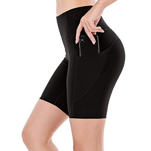 Lianshp High Waist Yoga Shorts for Women Tummy Control Athletic Workout Running Shorts with Pockets 8