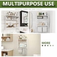 thumbnail image 6 of Over The Toilet Storage Bathroom Shelves Wall Mounted 3 Tier Space Saver Corner Shelf Organizer Bamboo Towel Rack Toilet Paper Cabinet with Hanging Rod White White 1pack,Large, 6 of 6